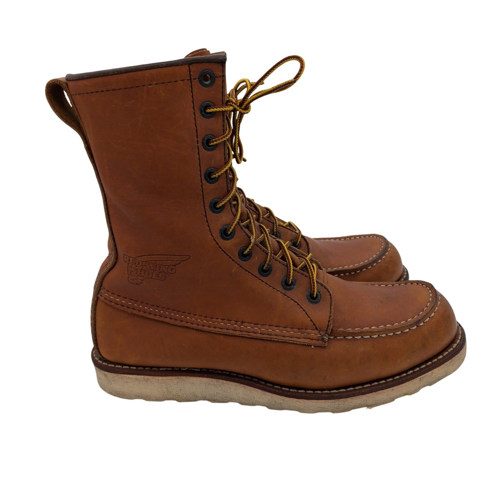 Red Wing 10877 Heritage 8-Inch Classic Moc Toe Work Boots Mens 8 D Brown Leather